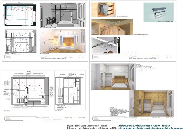 Návrh interiéru bytu ve Francouzské ulici v Praze