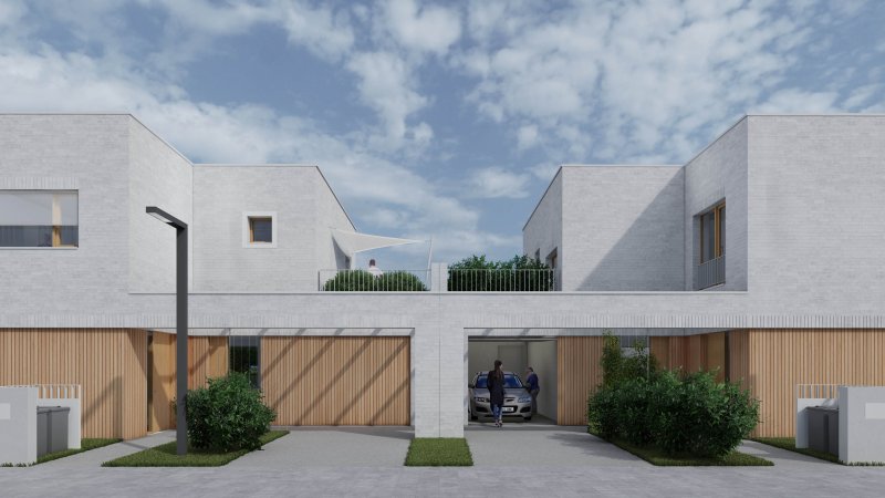 Řadové domy v bílém