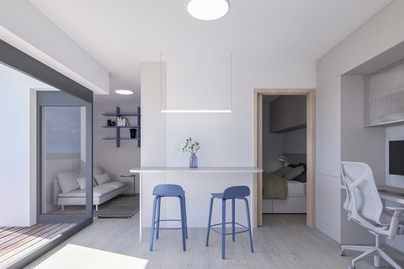 Byt s nerezovou linkou